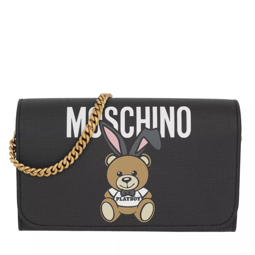 Moschino Playboy Bear Wallat on Chain Black Wallet On A Chain