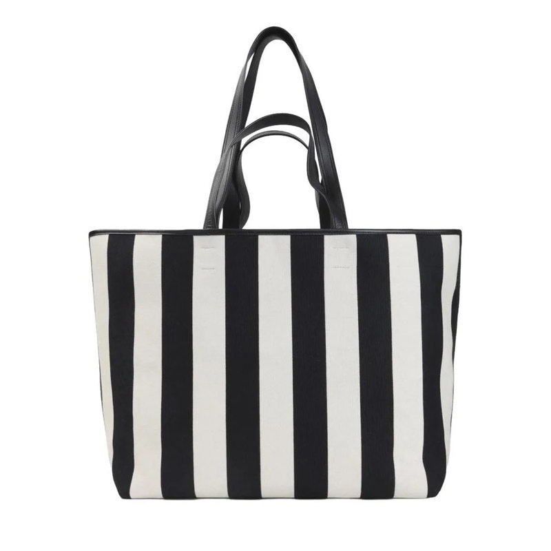 AMI Paris Sac à provisions Cotton Canvas Shopper Tote Bag Black(Image 2)