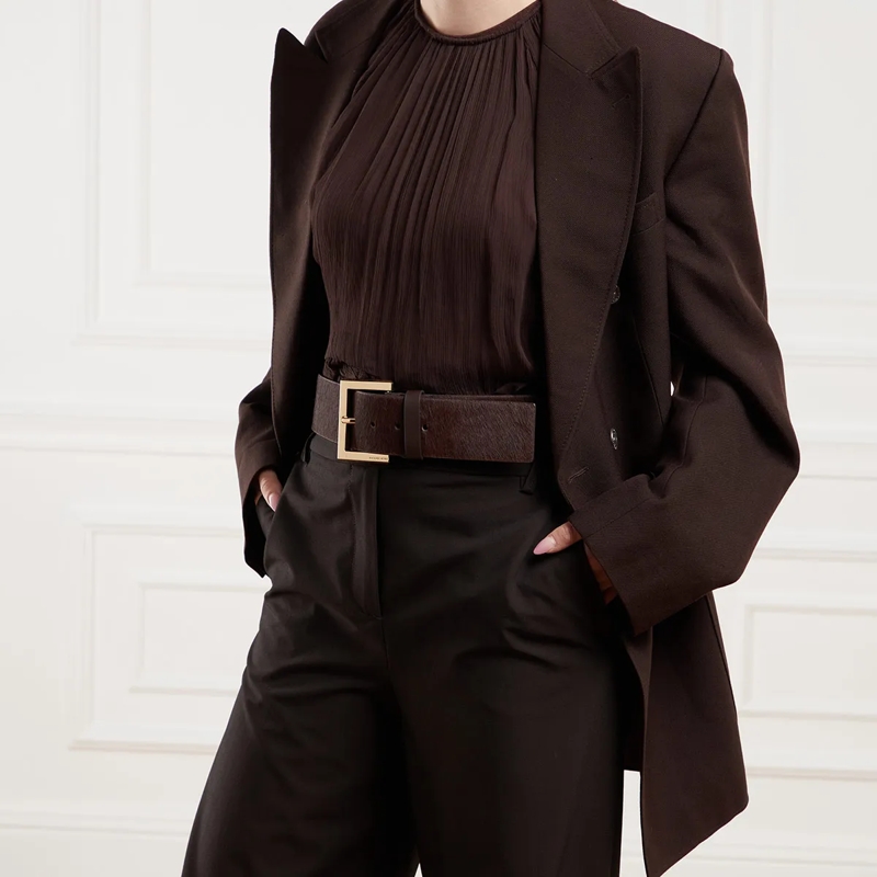 MICHAEL Michael Kors Taillengürtel 55Mm Haircalf Belt W Stretch Back Chocolate(Image 2)