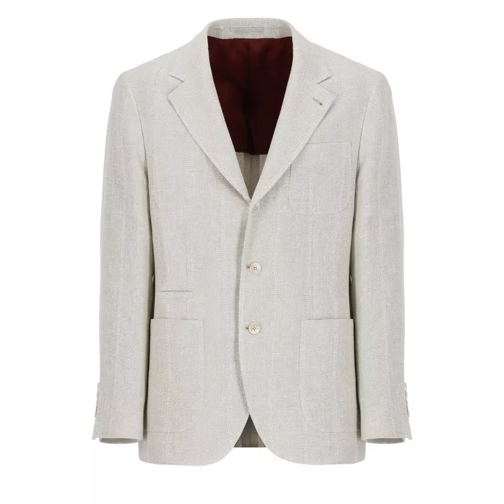 Brunello Cucinelli Linen Blend Jacket Grey 