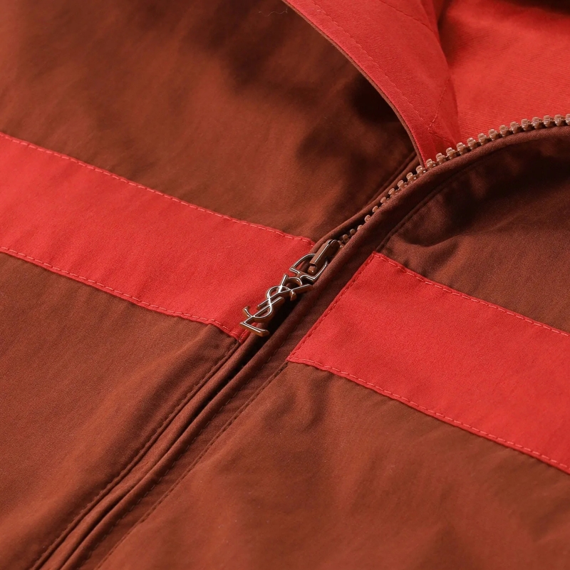 Saint Laurent Übergangsjacke Leichte Jacke mit Stehkragen braun(Image 4)