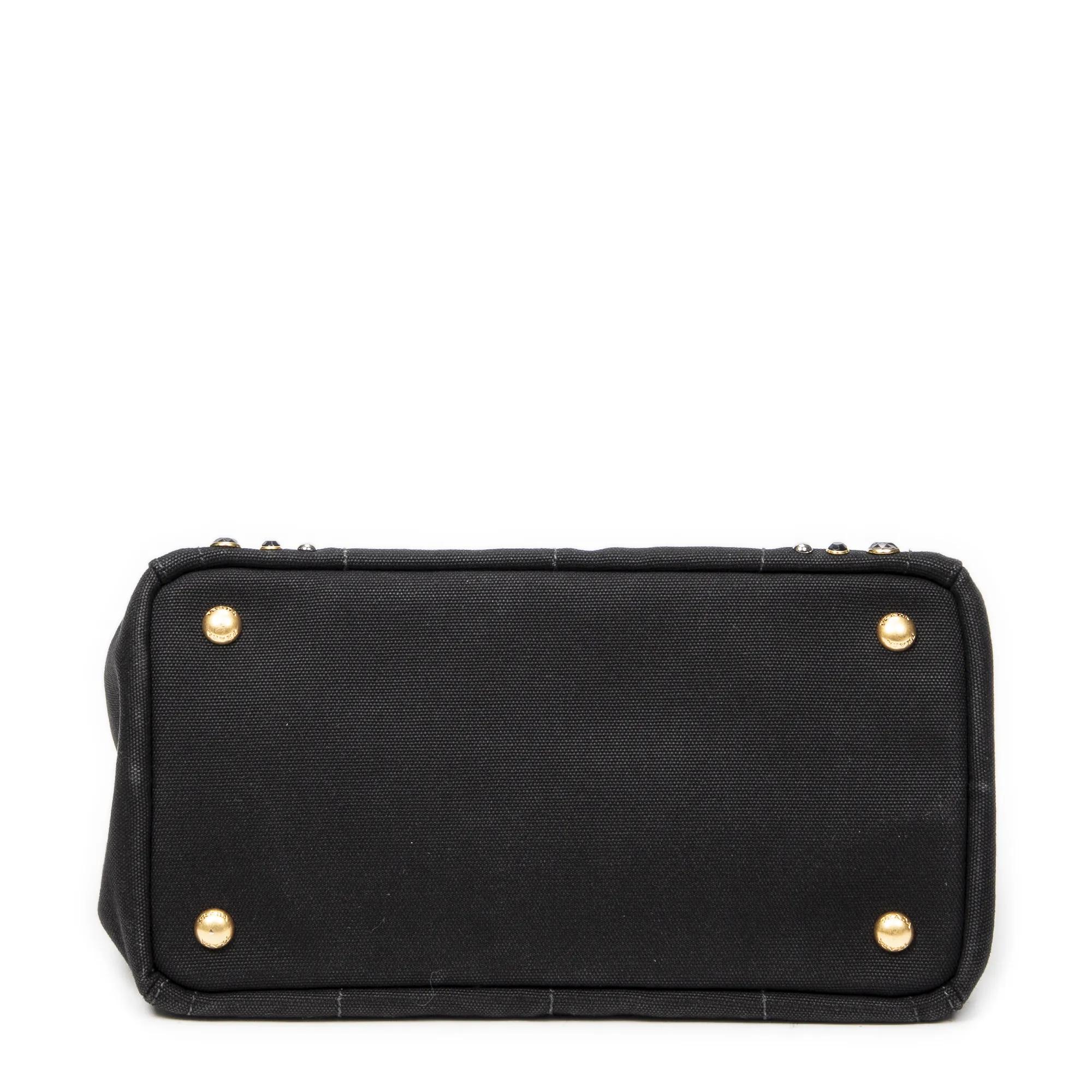 Thumbnail - Prada Crossbody Bags - Small Rhinestone Canapa Tote - Gr. unisize - in Schwarz - für Damen