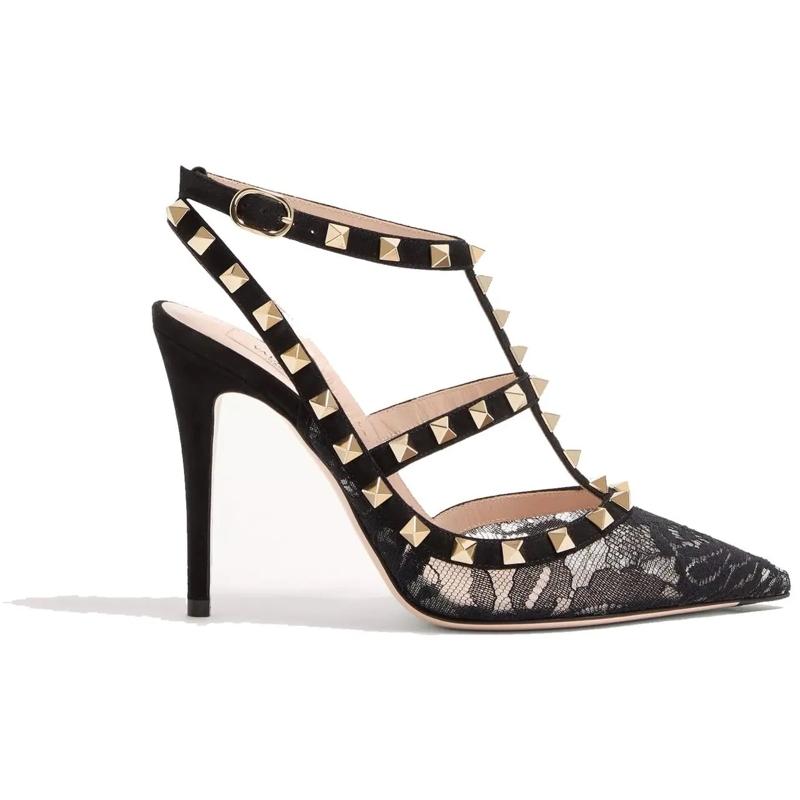 Valentino Garavani T-Shirt Valentino Garavani Rockstud Suede Pumps schwarz