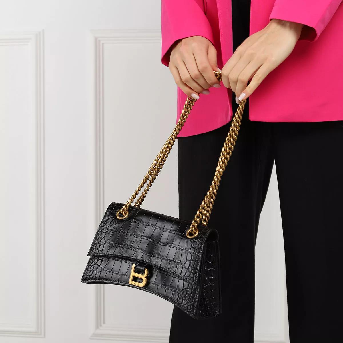 Balenciaga Crush Small Chain Bag Embossed Black | Crossbody Bag