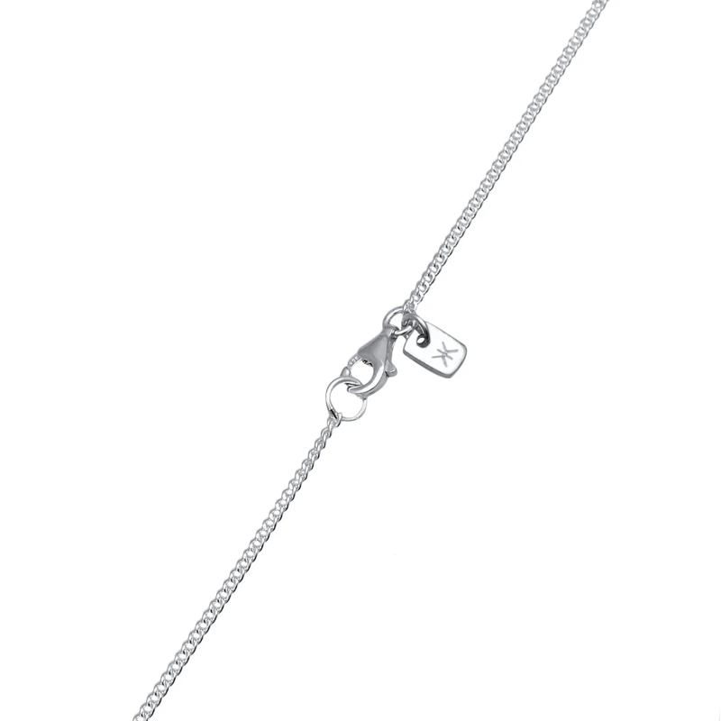 Kuzzoi Mittellange Halskette Halskette Dog-Tag Zirkonia Weiß 925 Sterling Silbe silber(Image 4)