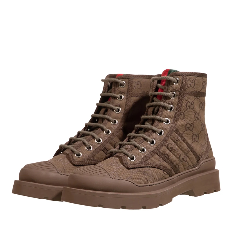 Gucci Winterboots Women's Boot With Web Brown(Image 3)