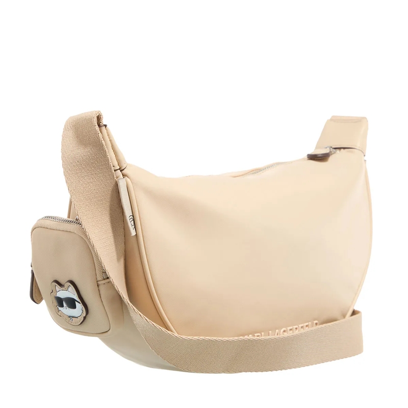 Karl Lagerfeld Crossbody Bag Ikon Nylon Sm Half Moon Sb Trench Beige(Image 3)