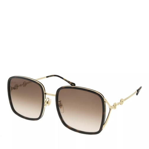 Gucci GG1016SK-003 58 Sunglass Woman Injection Havana-Gold-Brown Sunglasses