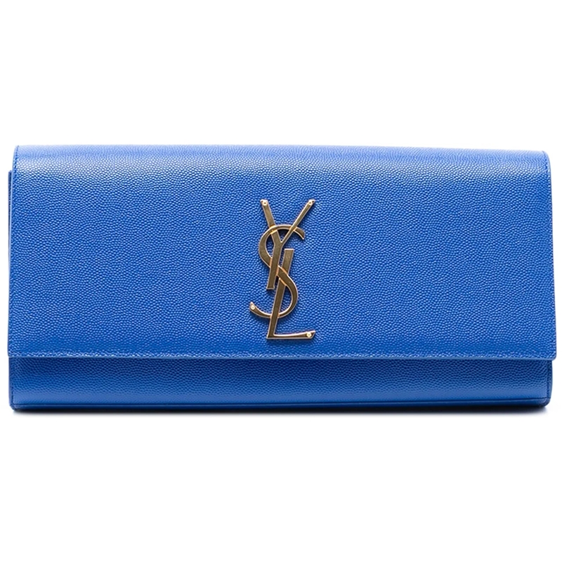Saint Laurent Clutch Grain De Poudre Monogram Cassandre Clutch blau