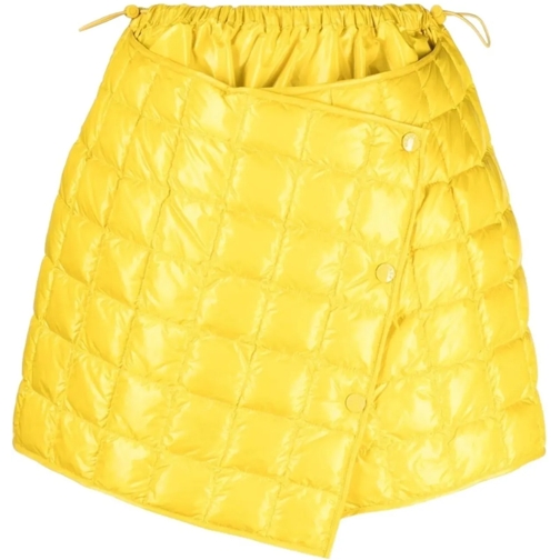 Moncler Jupes midi Down Filled Quilted Asymmetric Skirt gelb