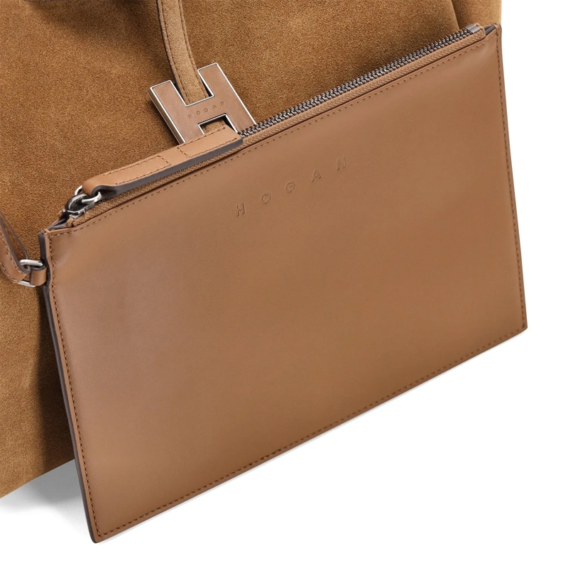 Hogan Crossbody Bag Shopper Trend aus Veloursleder braun(Image 5)