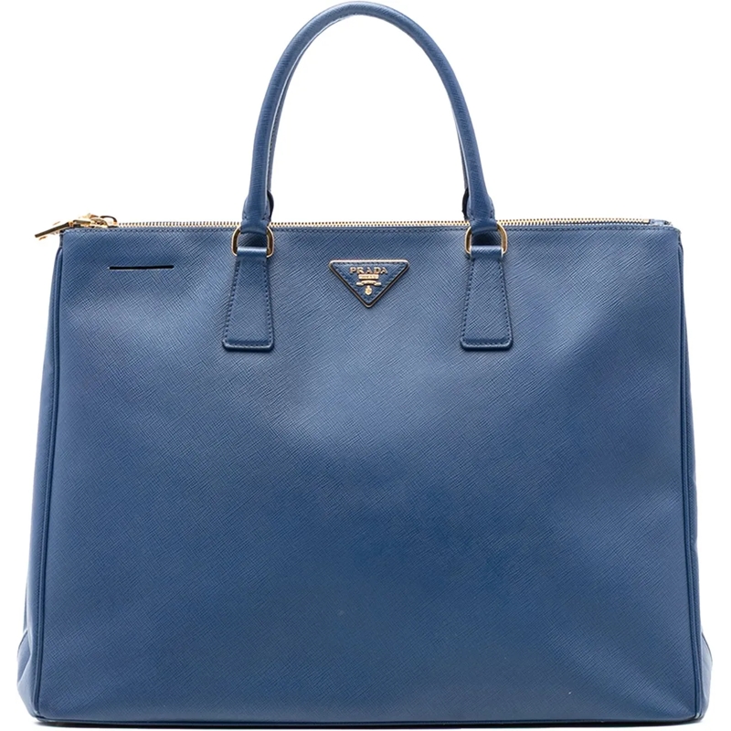 Prada Shopper Extra Large Saffiano Lux Galleria Double Zip Tote blau