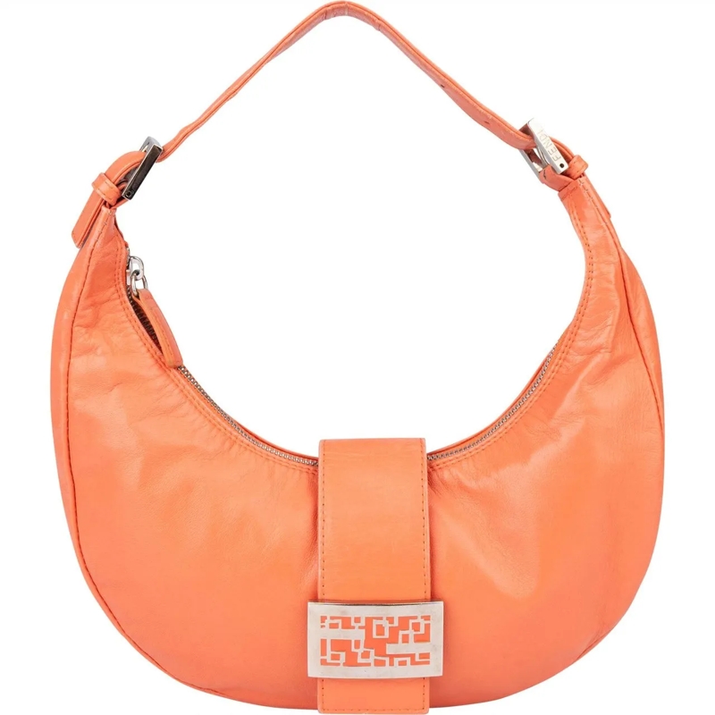 Fendi Schultertasche Fendi Orange Leather Limited FF Buckle Hobo Bag mehrfarbig