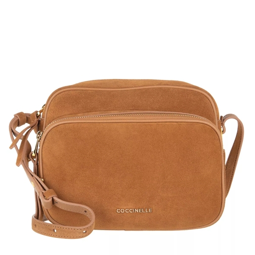 Coccinelle Handbag Suede Leather Chestnut Crossbodytas