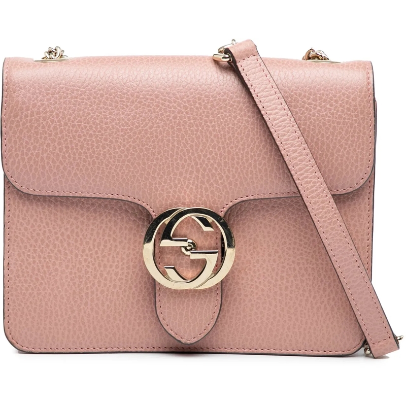 Gucci Sac à bandoulière Small Dollar Calfskin Interlocking G Crossbody rose