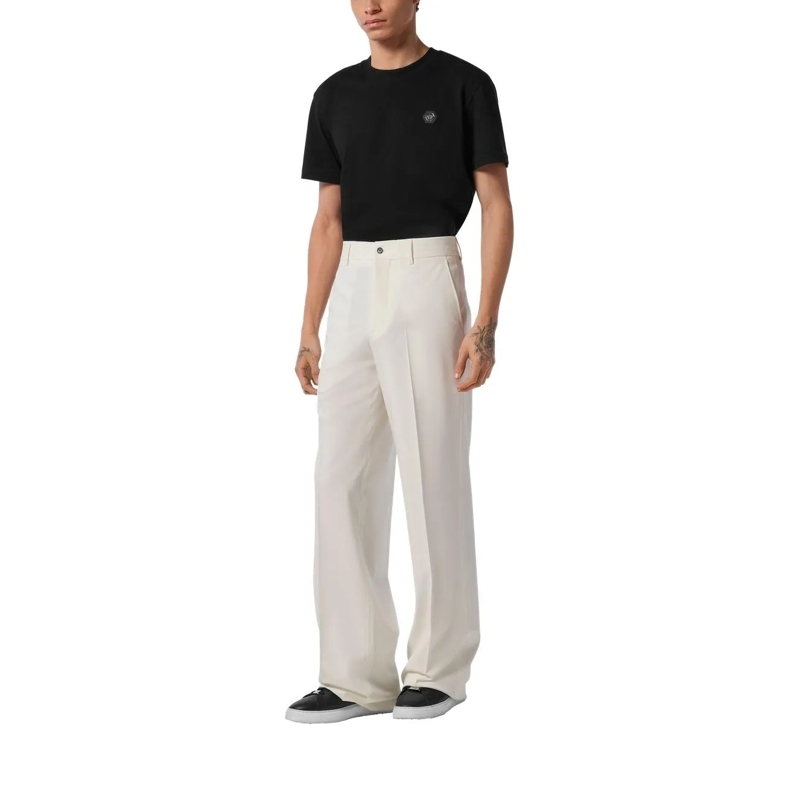 Philipp Plein Hose Hose Mit Weitem Bein weiss(Image 3)