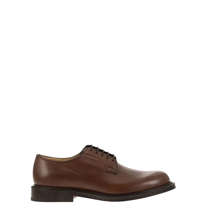 Church's Schnürschuhe Whole Cut Brown Derby With Artisanal Hand-Stitchin Brown