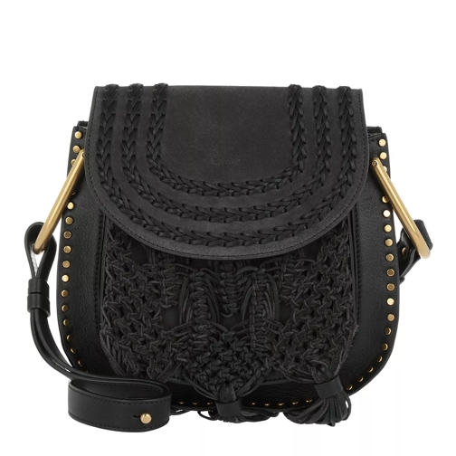 Chloé Small Hudson Braids & Tassels Leather Crossbody Bag Black Crossbodytas