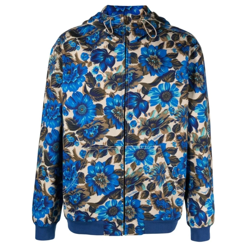 Moschino  Cobalt Blue Floral Print Moschino Casual Jacket Grey