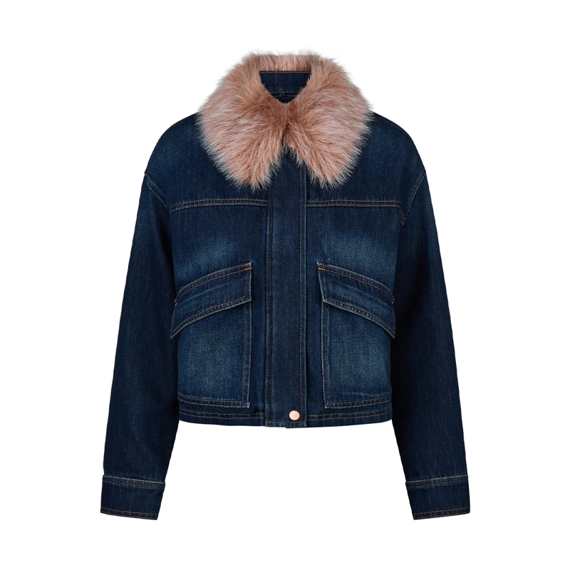Marc Aurel Jacke Jeansjacke- Rückenpasse- Ärmelmanschette mit Kn blau