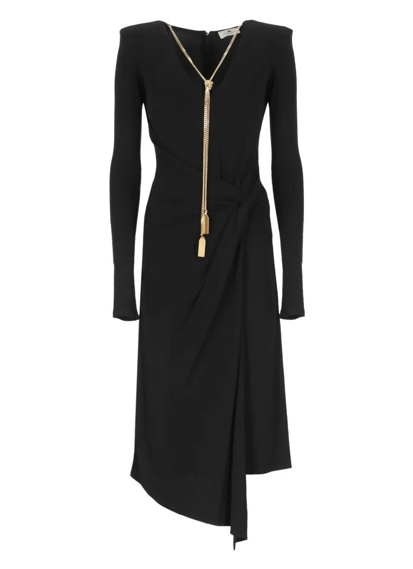 Elisabetta Franchi - Draped Dress - Größe 38 - schwarz