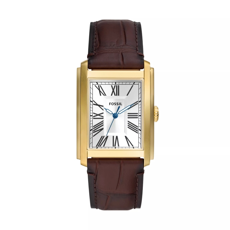 Fossil Quarzuhr Carraway Three-Hand Croco Leather Watch Brown