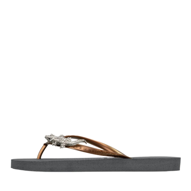 UZURII Flip Flops Zehentrenner Silver Crocodile Switch silber