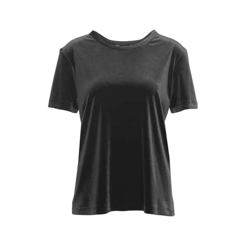 Gender T-Shirt Round Neck Loose-Fit T-Shirt In Flowing Fabric Black