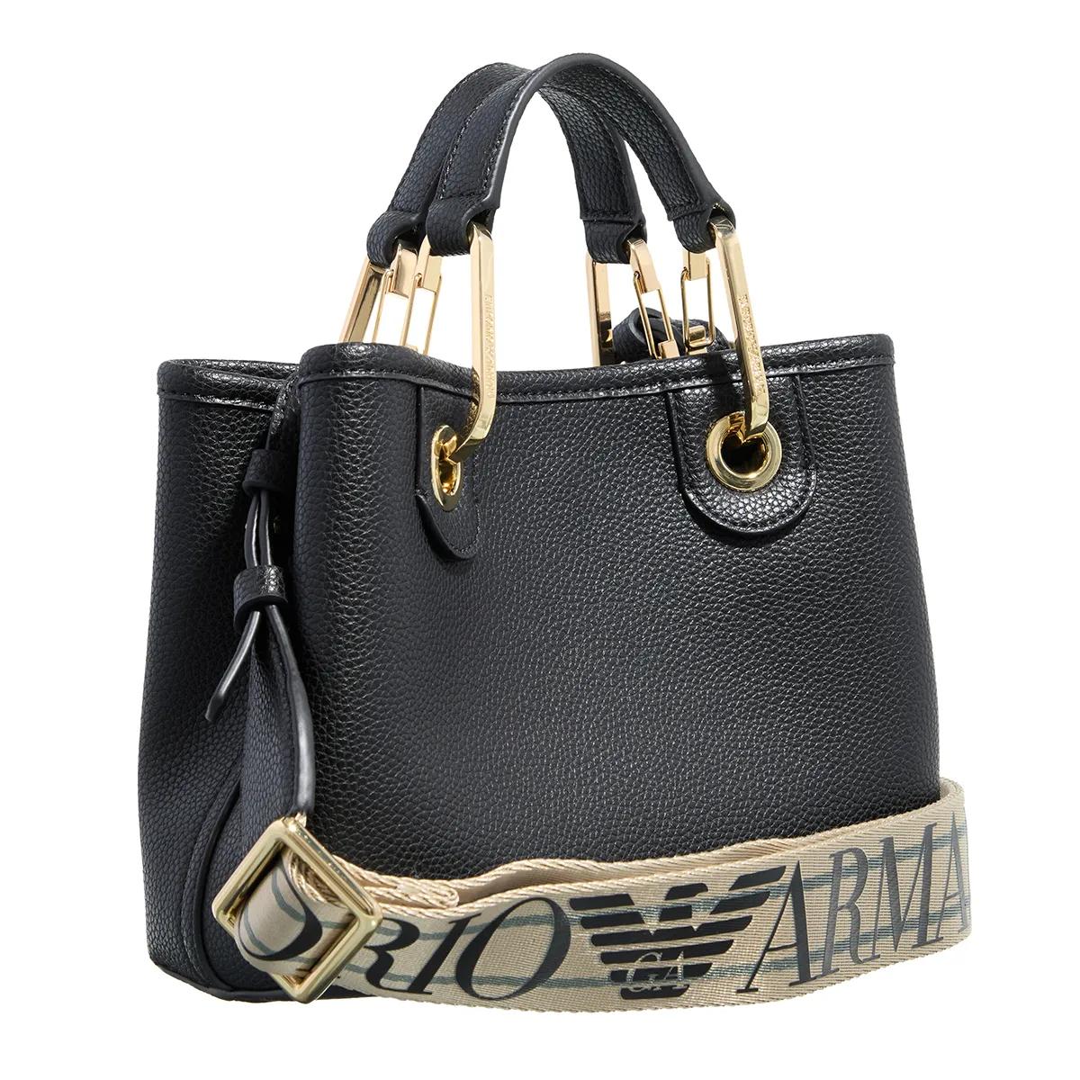 Emporio Armani Shoppers Shopping S With Chain Suede+Vitello Liscio Shopp in zwart