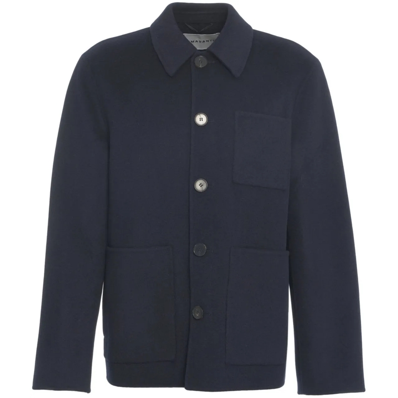 Amaranto T-Shirt Wool blend overshirt blau