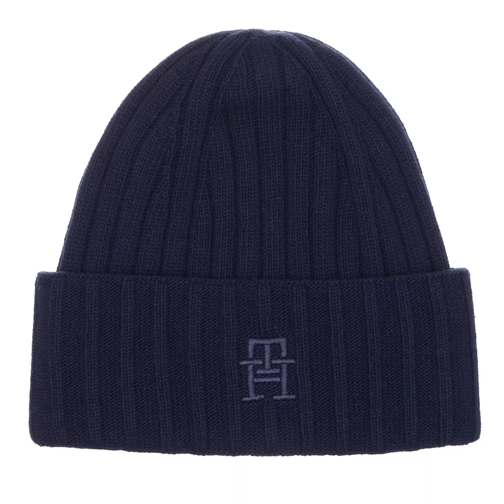 Tommy Hilfiger Th Iconic Beanie Space Blue Wollen Hoed