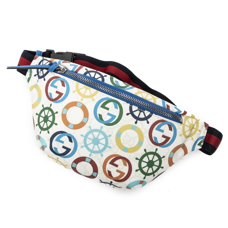 Gucci Crossbody Bag Gucci Kids Multicolor Expandble Web Belt Bag offwhite