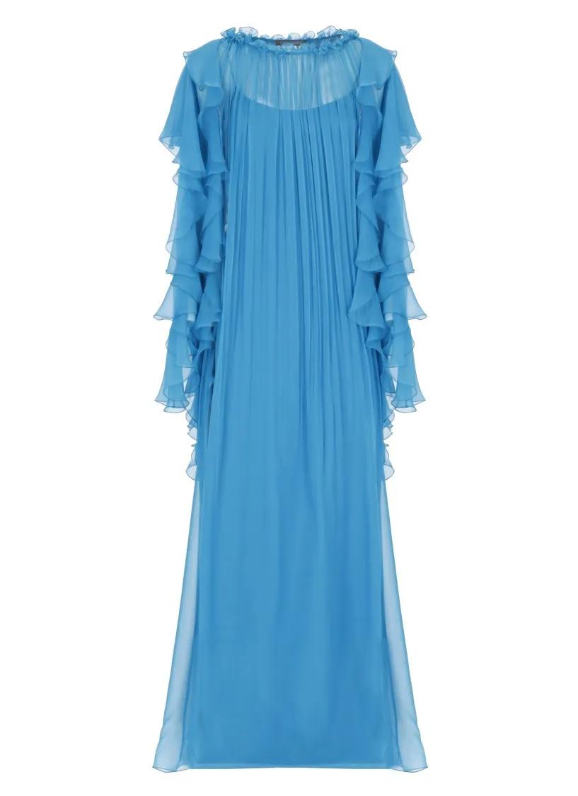 Thumbnail - Alberta Ferretti - Blue Tulle Dress - Größe 44 - blau