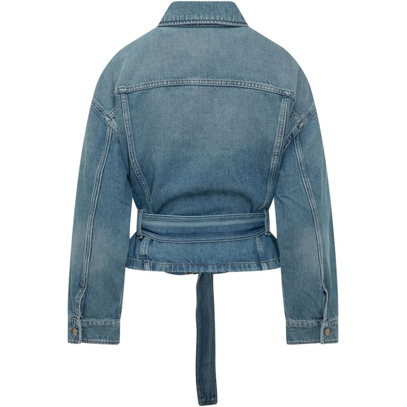 Pinko Jeansjacke Giacca in Denim con Cintura blau(Image 2)