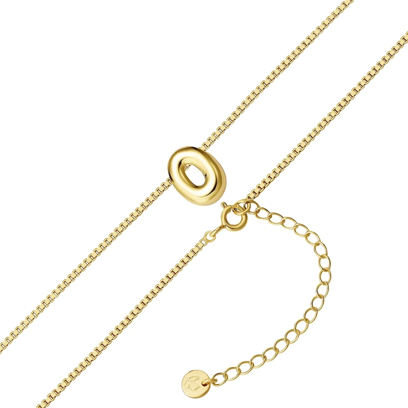 Glanzstücke München Mittellange Halskette Sterling Silber Halskette Buchstabe O gold(Image 3)