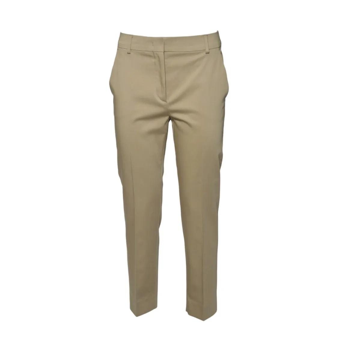 Thumbnail - Max Mara - Camel Satin Lince1234 Cropped Trousers - Größe 38 - beige