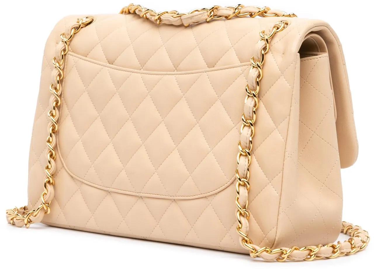 Chanel Hobo bags Jumbo Classic Lambskin Double Flap in bruin