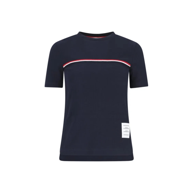 Thom Browne T-shirt "Three Stripes" Logo T-Shirt – Blue Blue