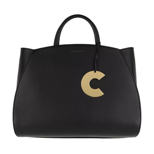 Coccinelle Concrete Handle Bag Noir Rymlig shoppingväska