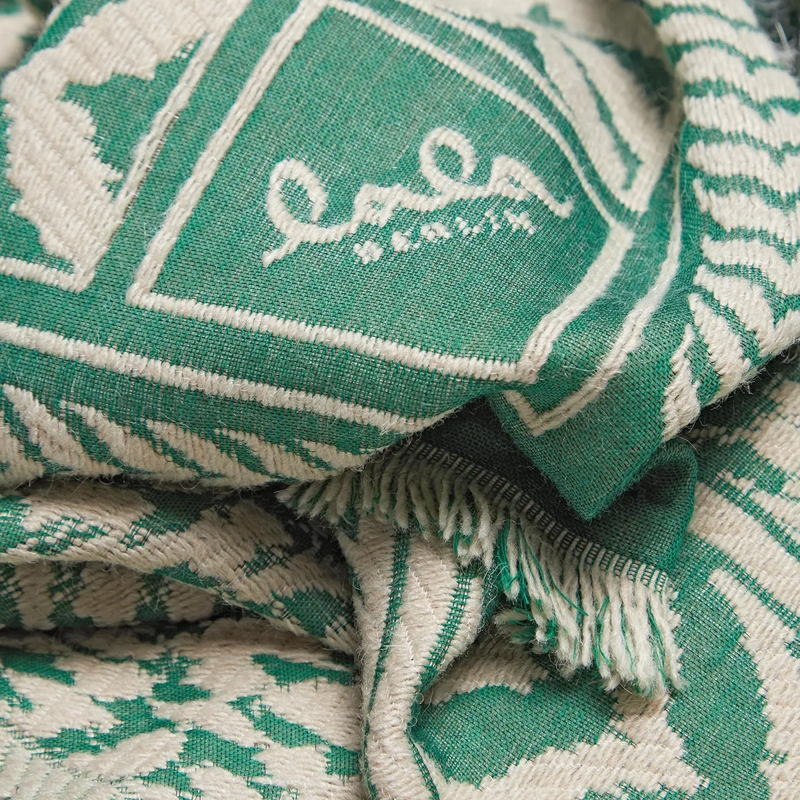 Lala Berlin Écharpe en laine Triangle Anmye Green/Sand(Image 3)