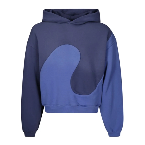 Erl Hoodie Hoodie With Dropped Shoulder Sleeves Blue