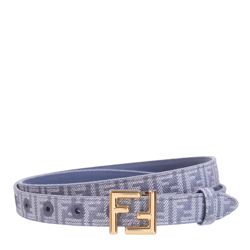 Fendi Dünner Gürtel FF Belt Denim Blue
