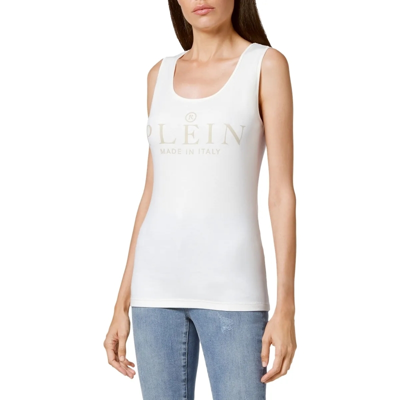Philipp Plein Top Tanktop Iconic Plein creme(Image 8)