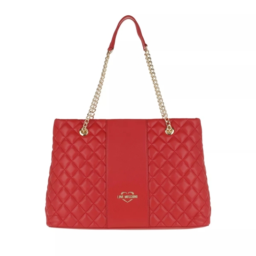 Love Moschino Quilted Nappa Shopping Bag Rosso Boodschappentas