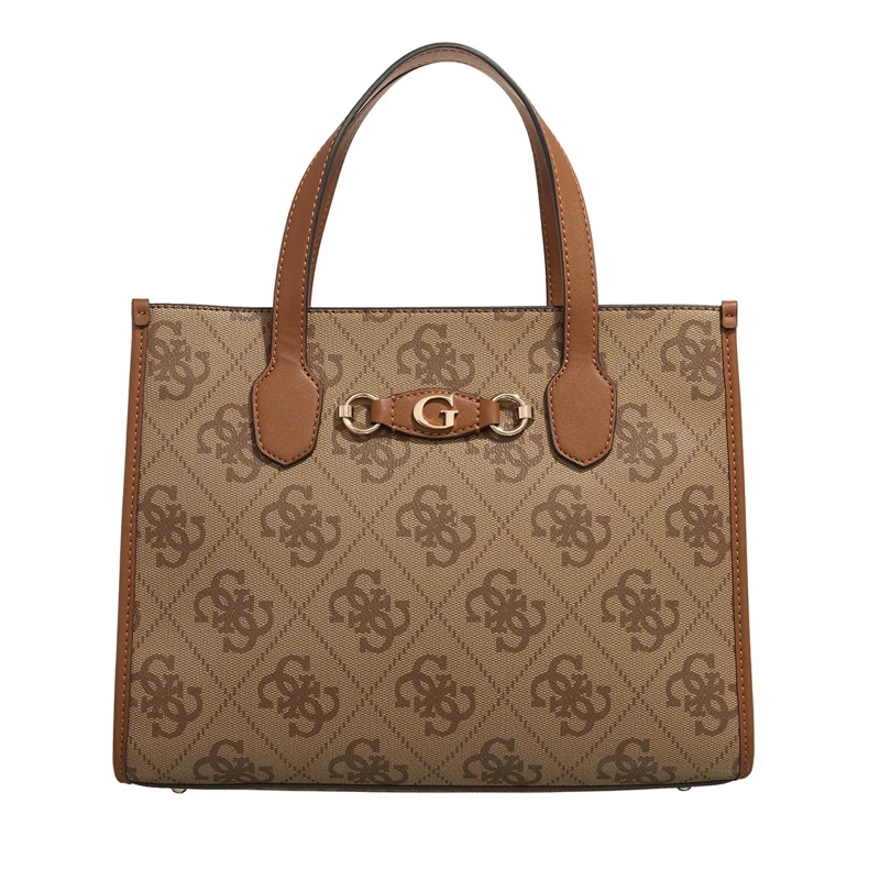 Guess Tote Izzy 2 Comp Tote Latte Logo