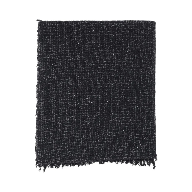 Faliero Sarti Écharpe légère Elisa Cashmere Blend Scarf With Sequins Black