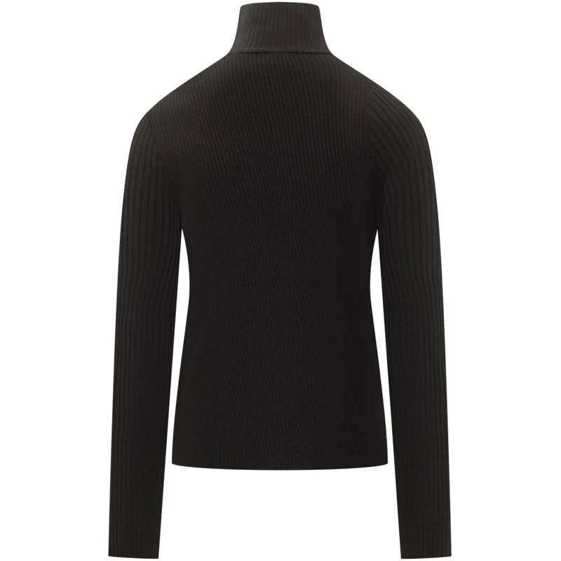 Courrèges  Courreges Dolcevita a Coste con Bottoni Laterali schwarz