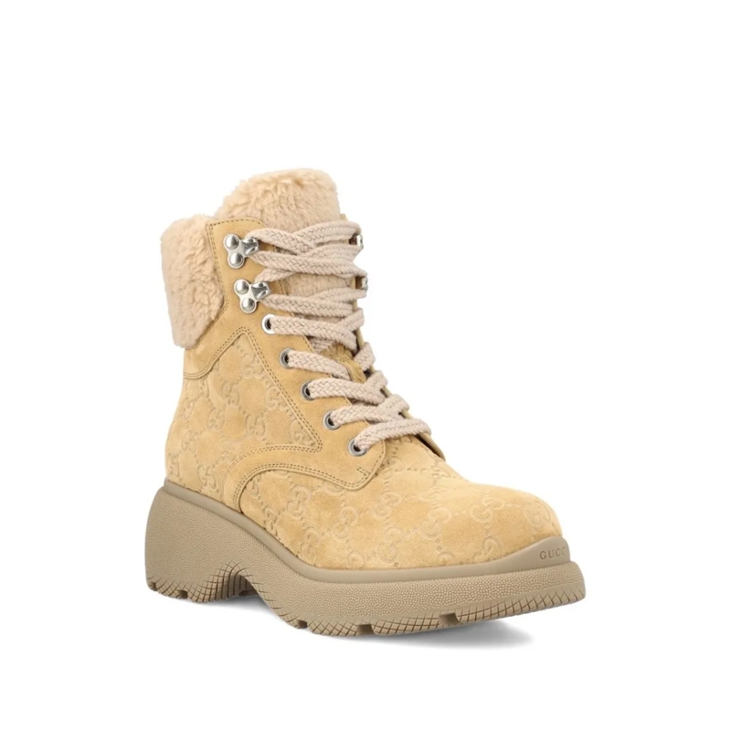 Gucci Stiefel Lace-Up Ankle Boot Neutrals