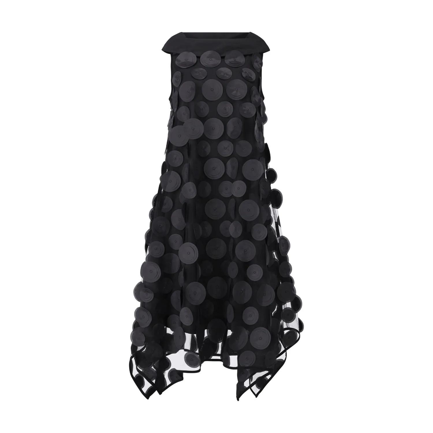 Thumbnail - Joseph Ribkoff - Midikleid aus Mesh mit 3D-Punkten - Größe 38 - schwarz