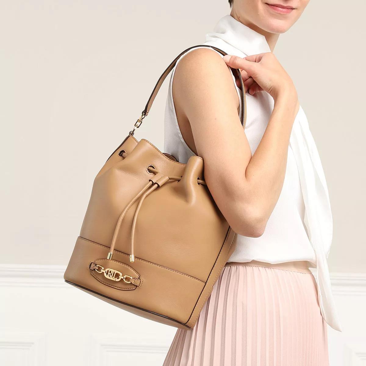 Lauren Ralph Lauren Andie 25 Drawstring Large Camel | Bucket Bag